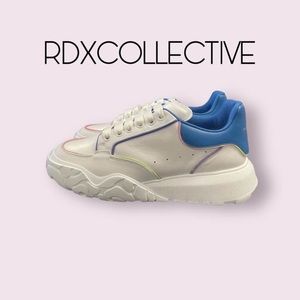 Alexander McQueen Court Trainer White Blue Colorblock Wonen Size 5 Runner